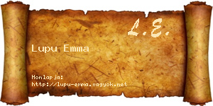 Lupu Emma névjegykártya